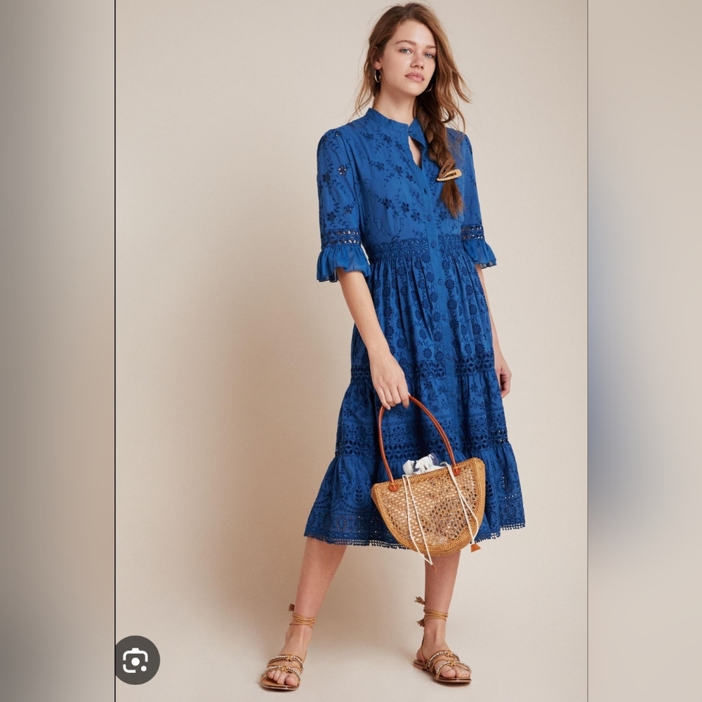 Robin Tiered Eyelet Midi Dress